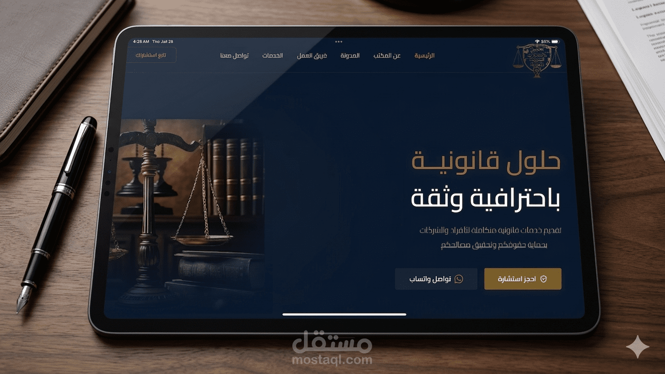 مكتب العتيبي للمحاماة | نظام إدارة الاستشارات القانونية والموقع التعريفي (Next.js 14 & Supabase)