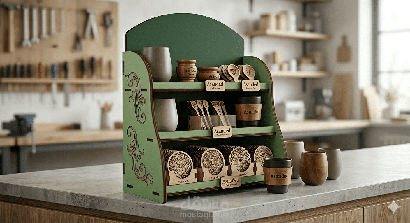تصميم حامل عرض معياري للمنتجات (Modular Display Stand)