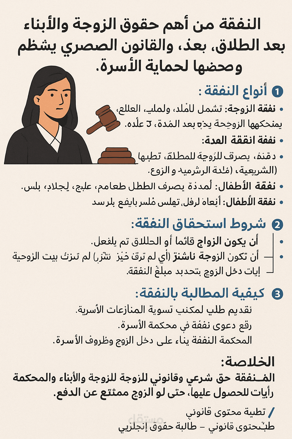 النفقة في القانون المصري- انواعها وشروطها