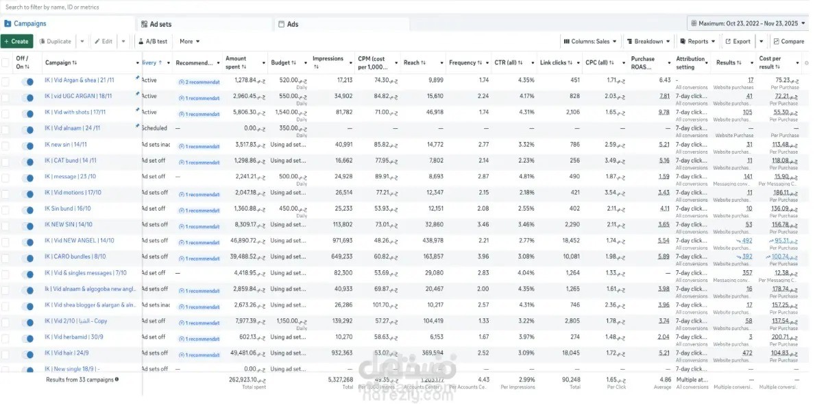 حملة إعلانية ناجحة على Meta – تحقيق ROAS = 7