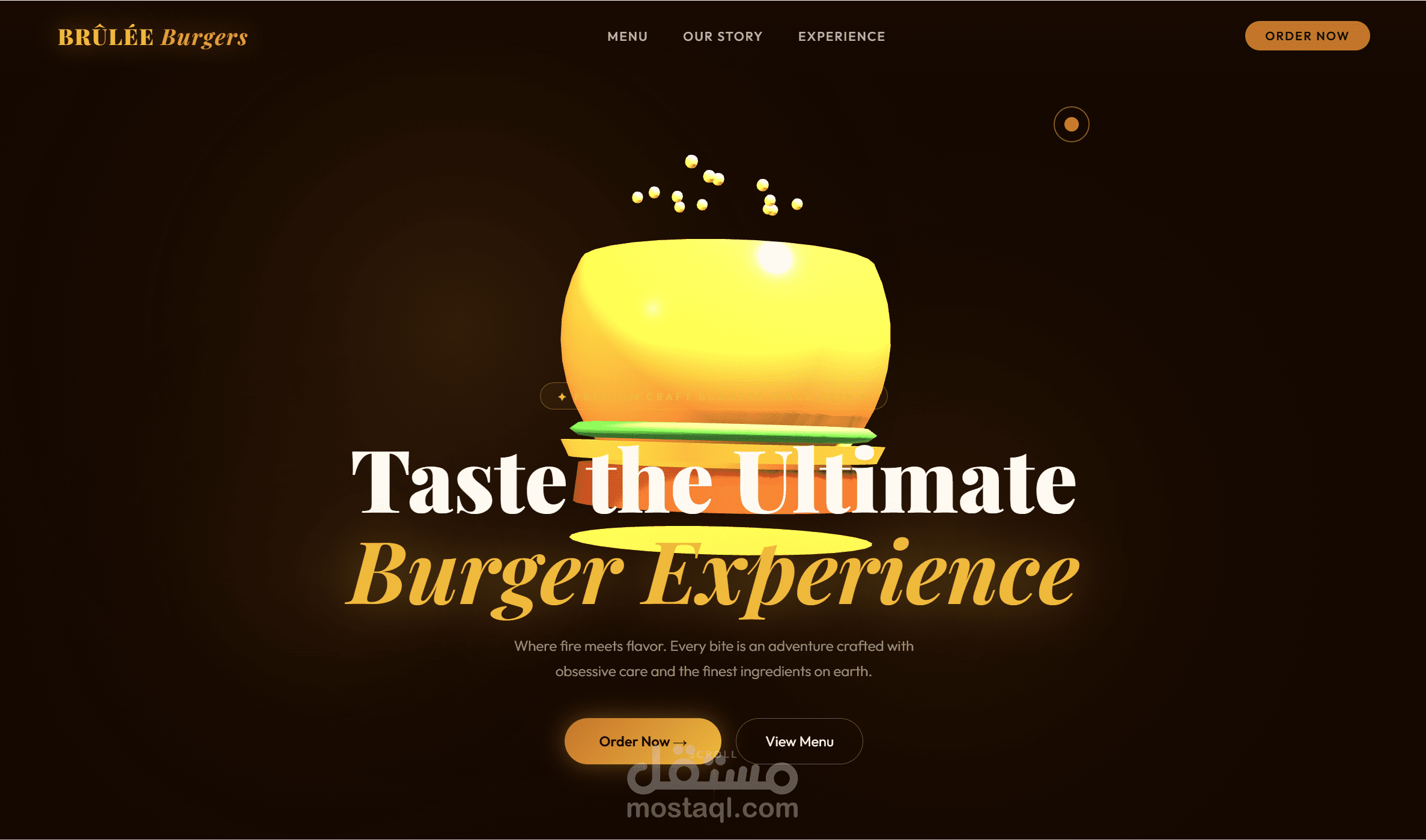 Brûlée Burgers LandingPage