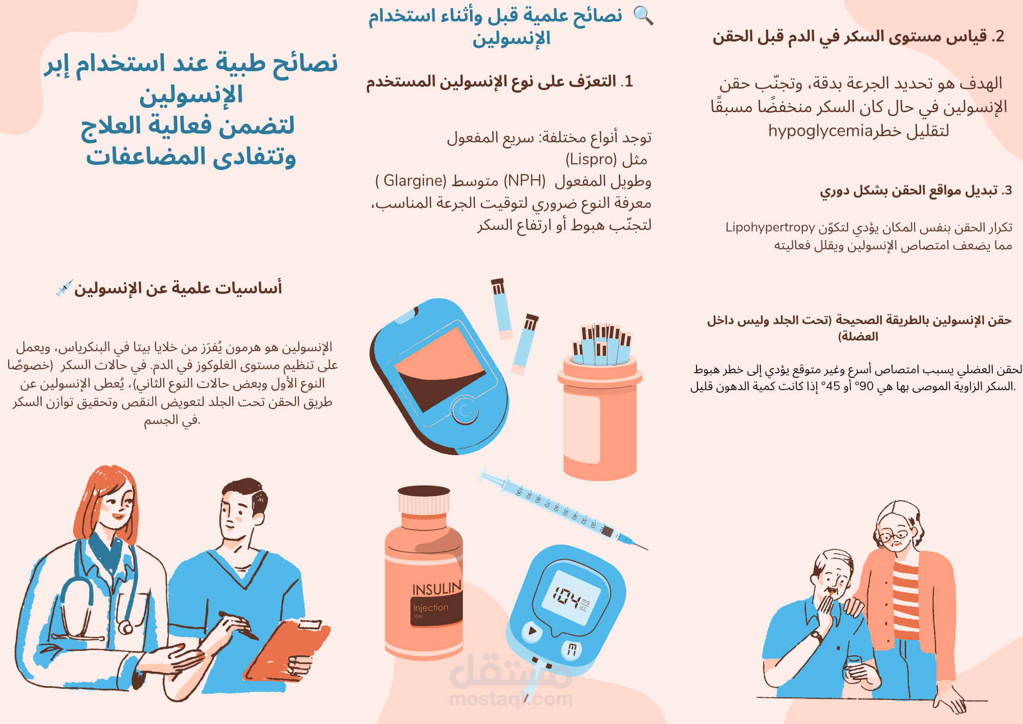 تصميم بوستر توعوي علمي عن إبر الإنسولين لمرضى السكري