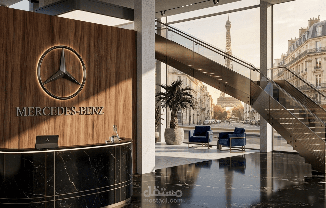 تصميم معرض سيارات مرسيدس بنز