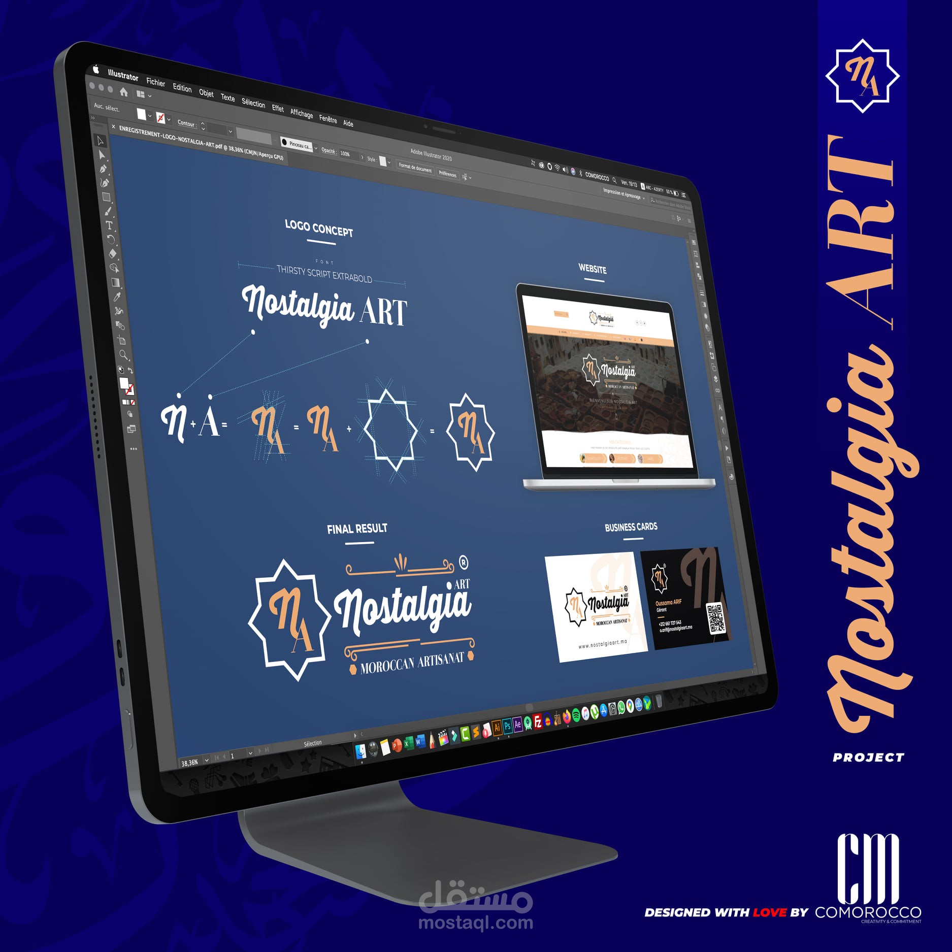 تصميم شعار وهوية شركة  NOSTALGIA ART