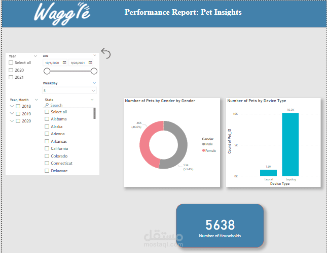 مشروع Waggle-تقرير تفاعلي لمنتجات ذكية مخصصة للقطط والكلاب