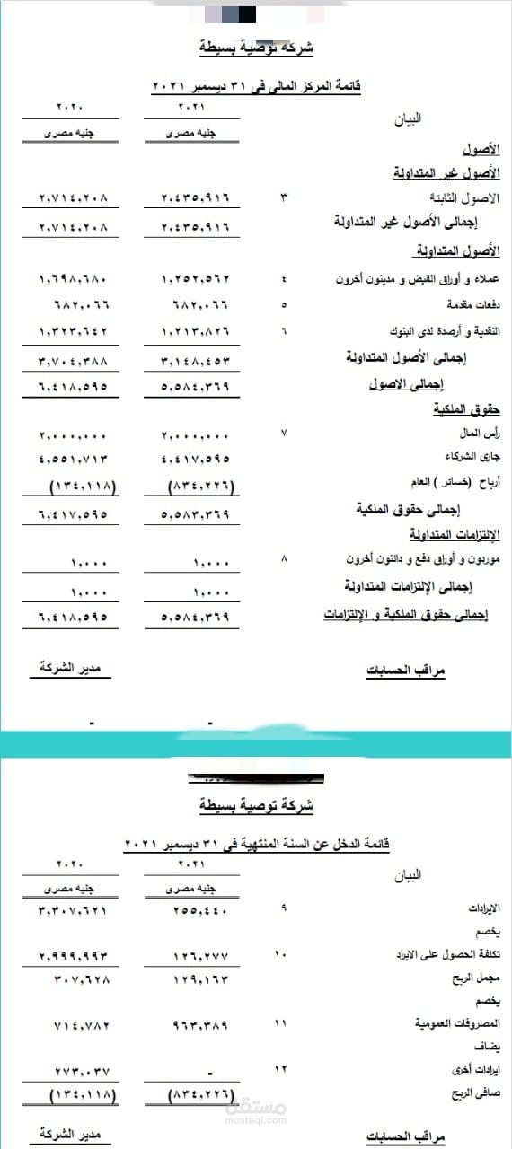 القوائم الماليه