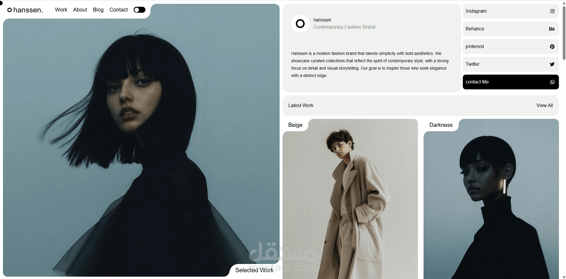 Hanssen – Fashion Brand Website
