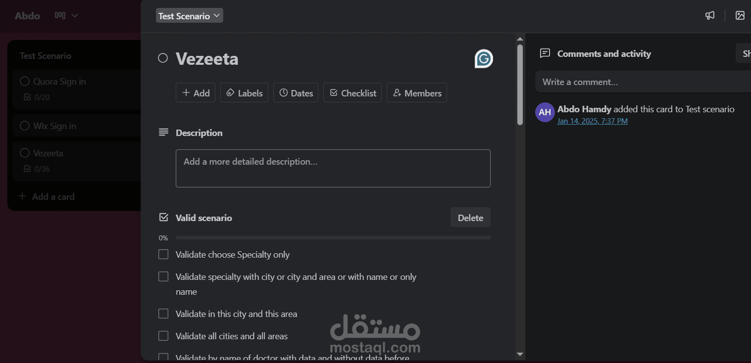 Veezeta website as a training