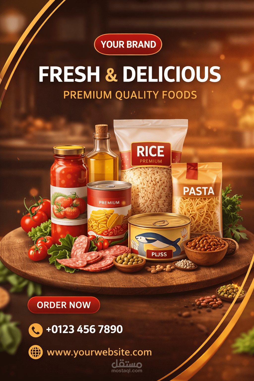 تصميم اعلان احترافي لشركة مواد غذائية