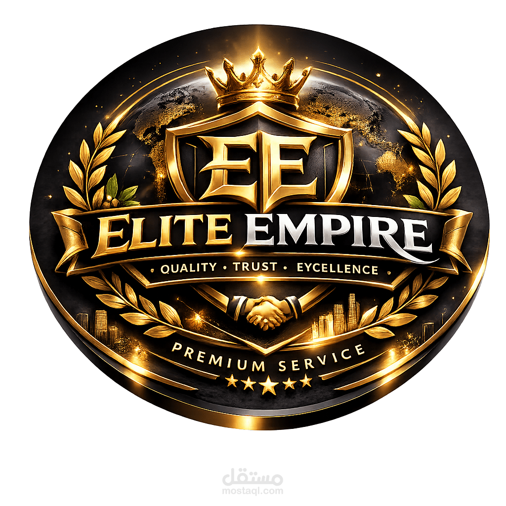 تصميم لوجو دائري فاخر لعلامة تجارية بريميوم | Luxury Round Logo