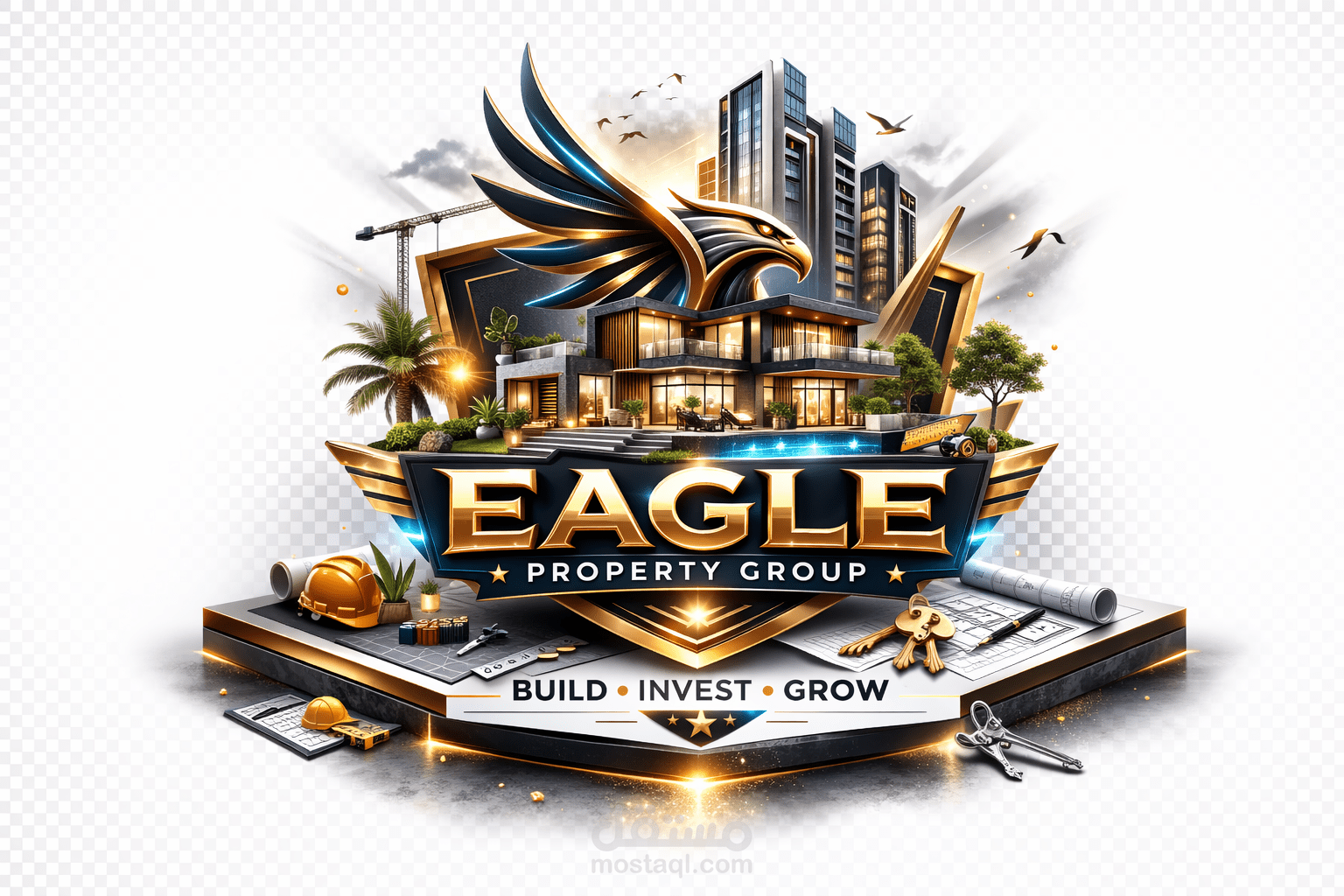 تصميم لوجو إبداعي لشركة عقارات بأسلوب بصري احترافي | Creative Real Estate Logo