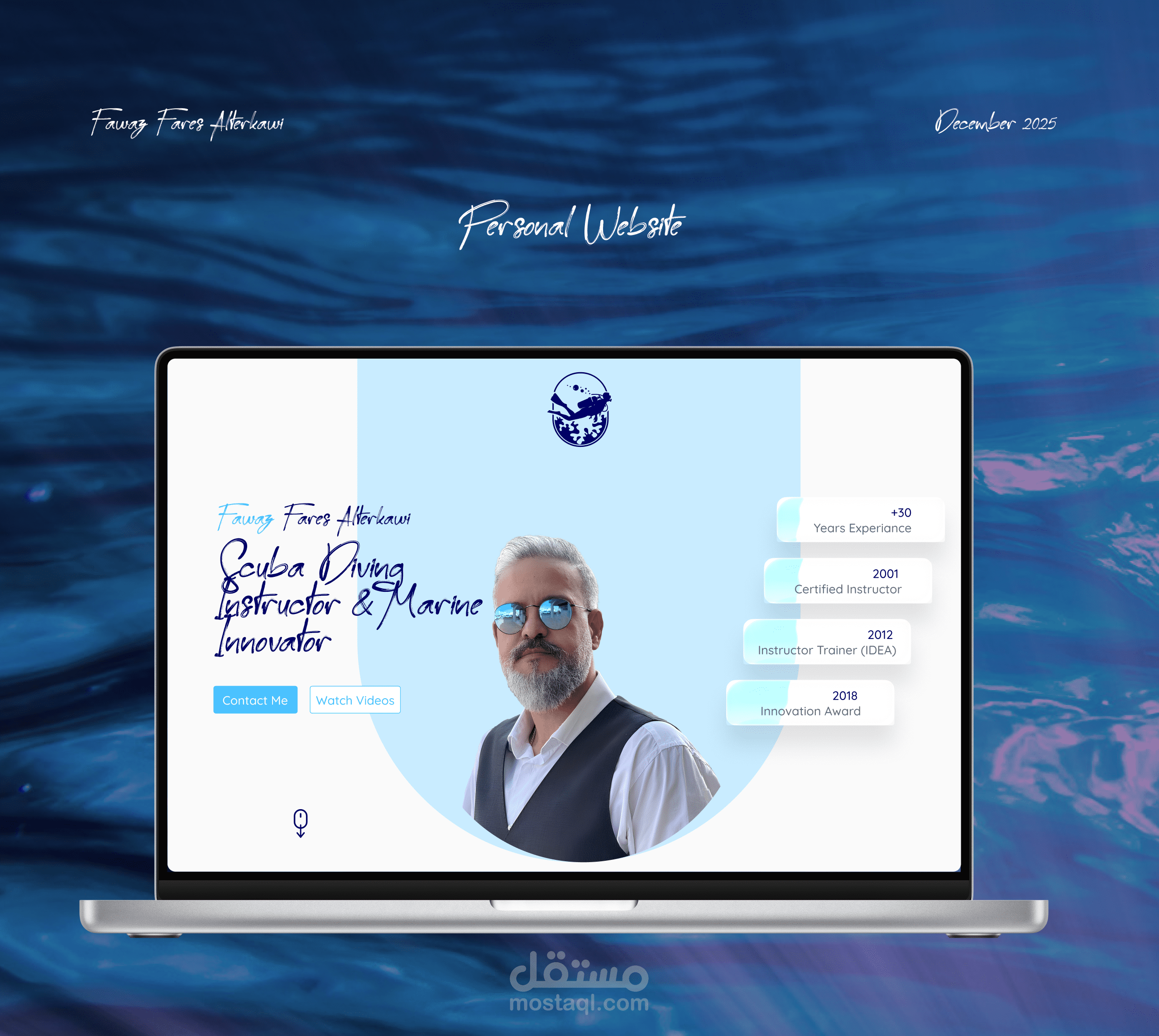 تصميم موقع  شخصي- تصميم موقع كورسات غوص Deep Blue Sea