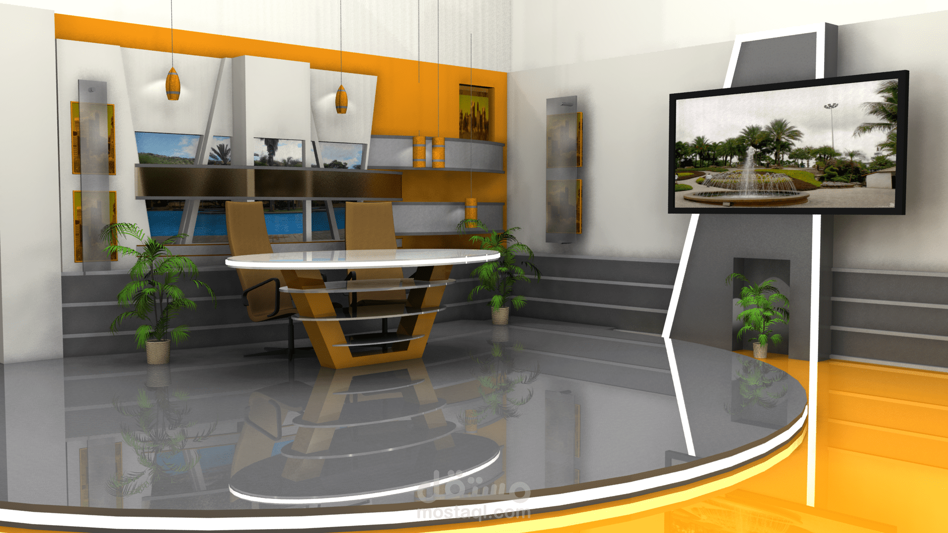 تصميم ديكور تلفزيوني لقناة  في السعودية