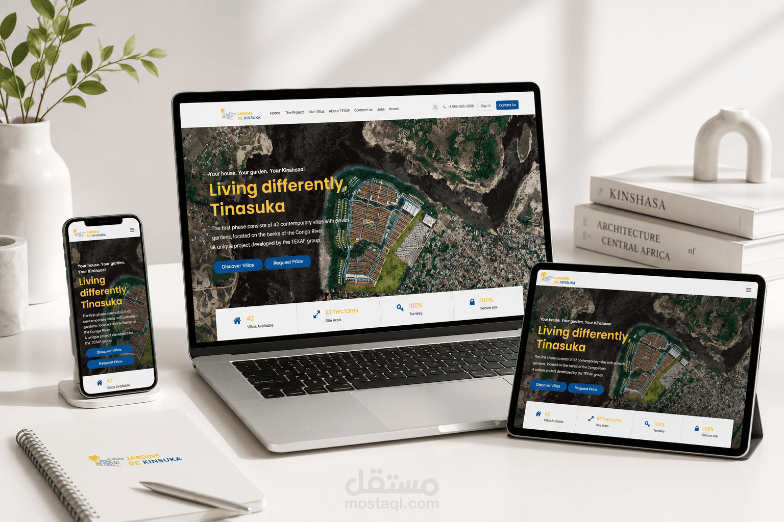 الموقع الإلكتروني لشركة Jardins de Kinsuka