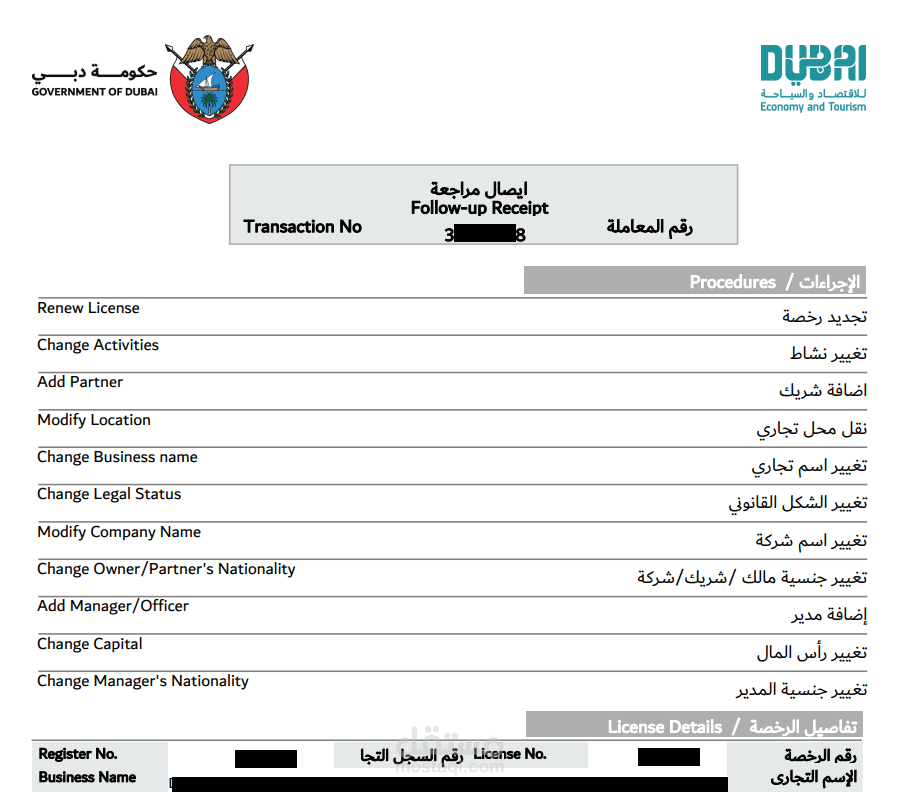 موافقات الدائرة الاقتصادية دبي