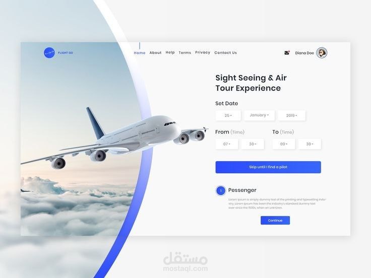 ✈️تصميم UI/UX احترافي لمنصات السفر وحجز الطيران