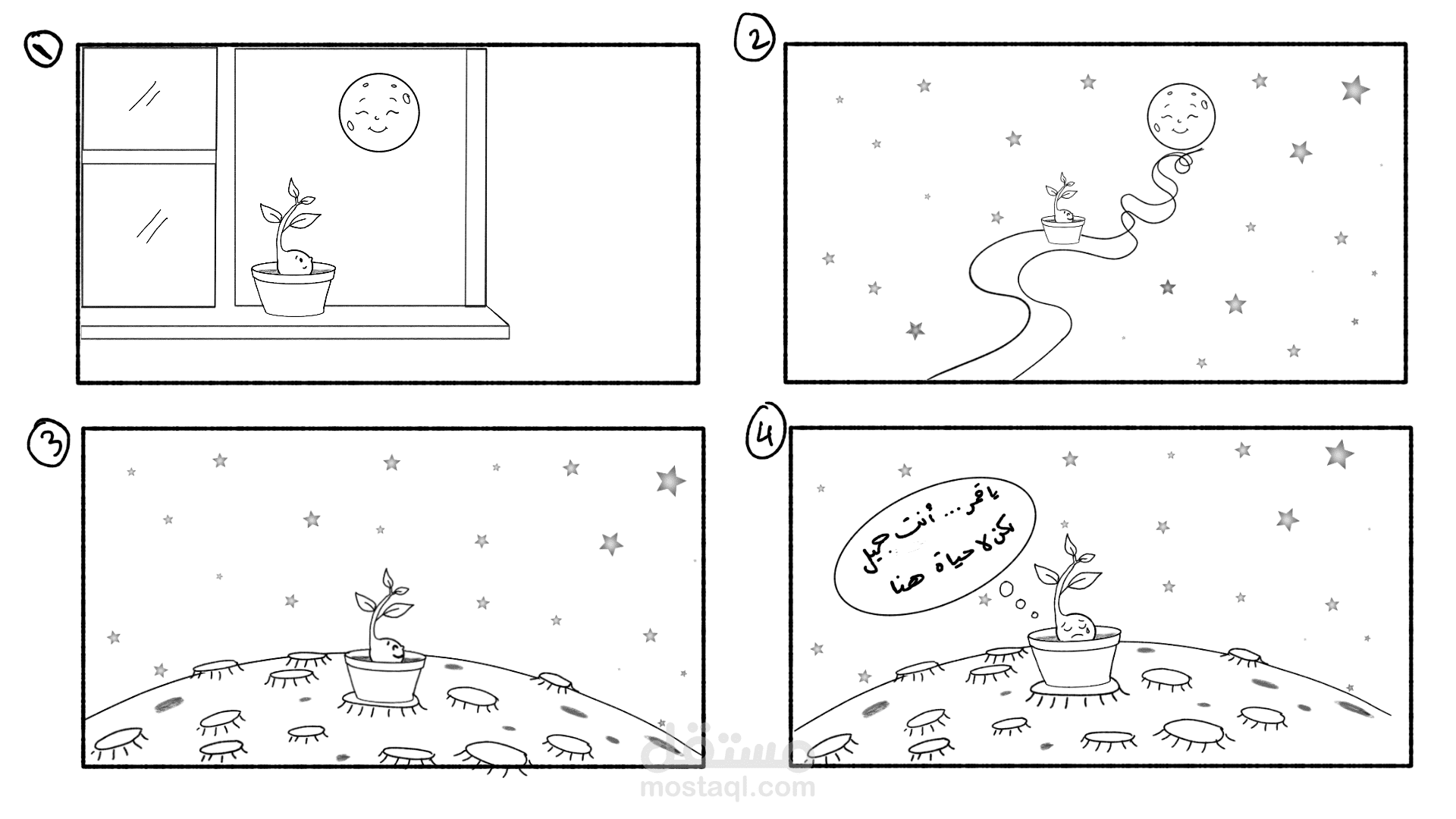 رسم ستوري بورد لقصة او فيديو