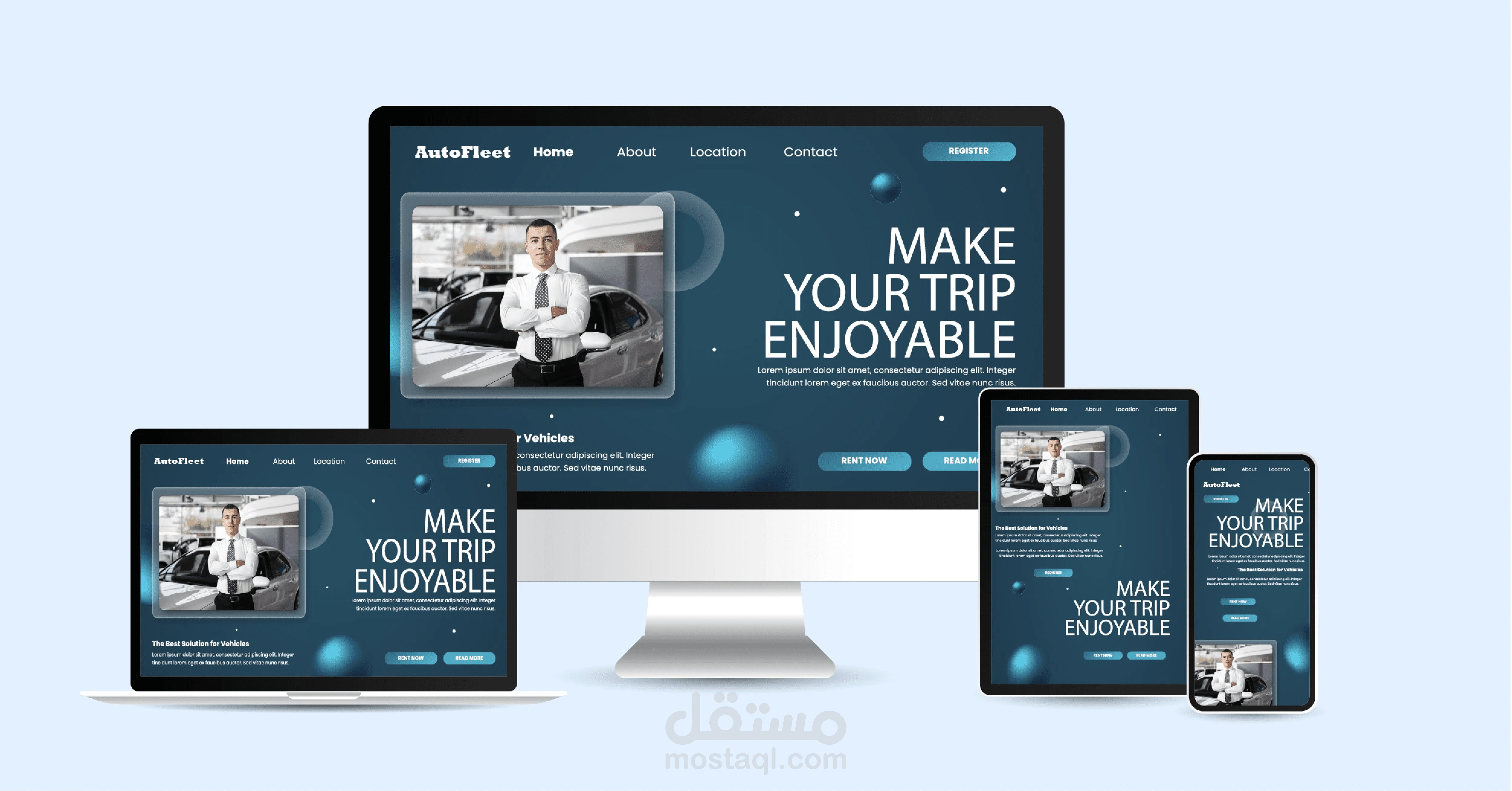 لوحة تحكم تأجير السيارات - AutoFleet