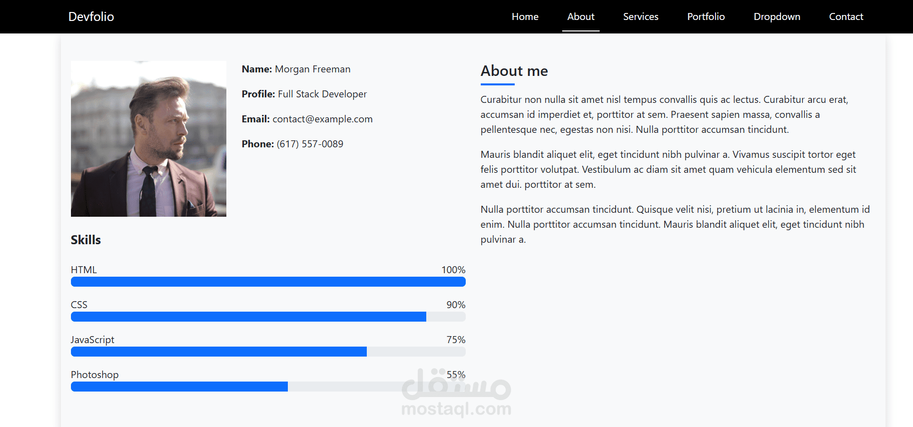 موقع بورتفوليو شخصي احترافي (DevFolio)