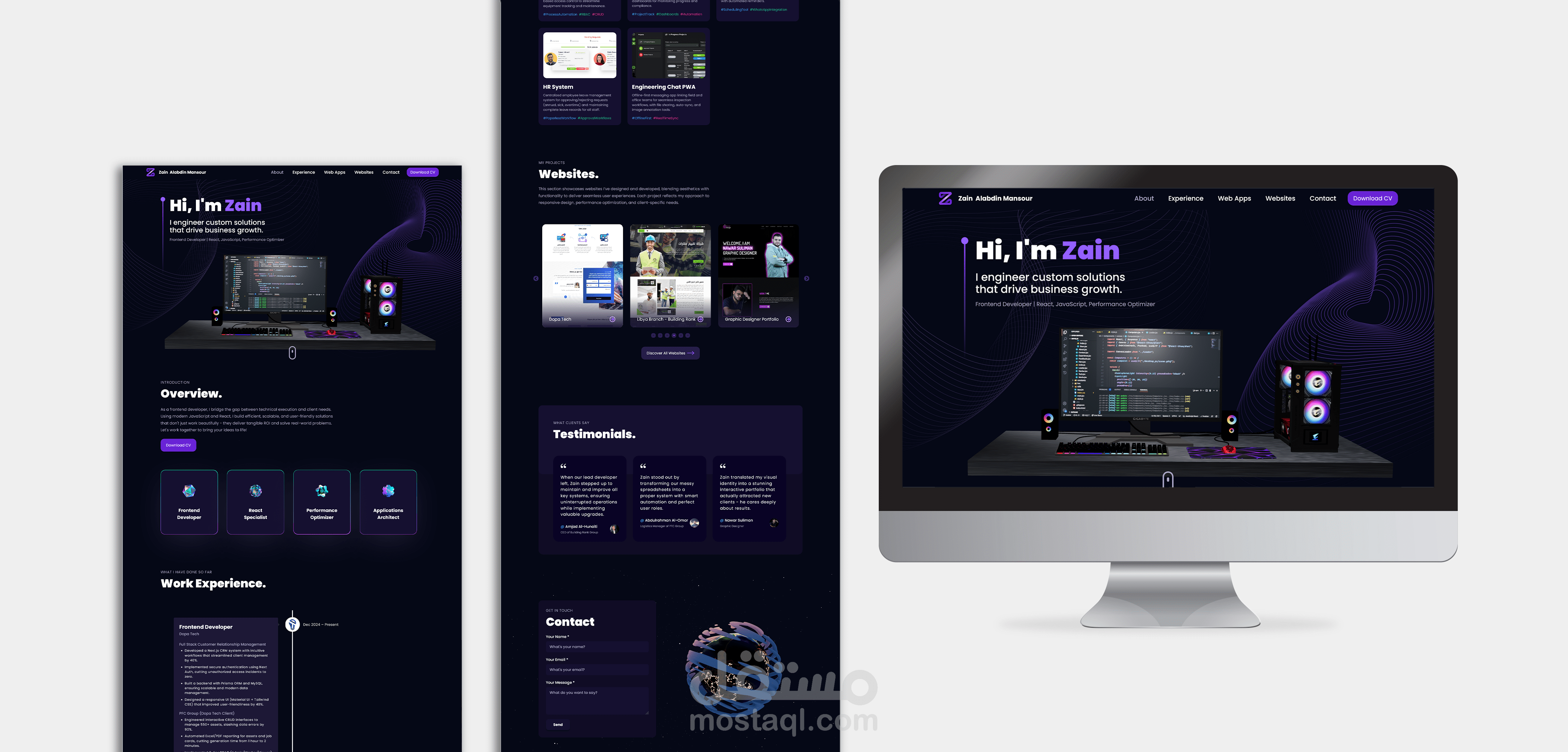بورتفوليو ديناميكي لمطور ويب محترف