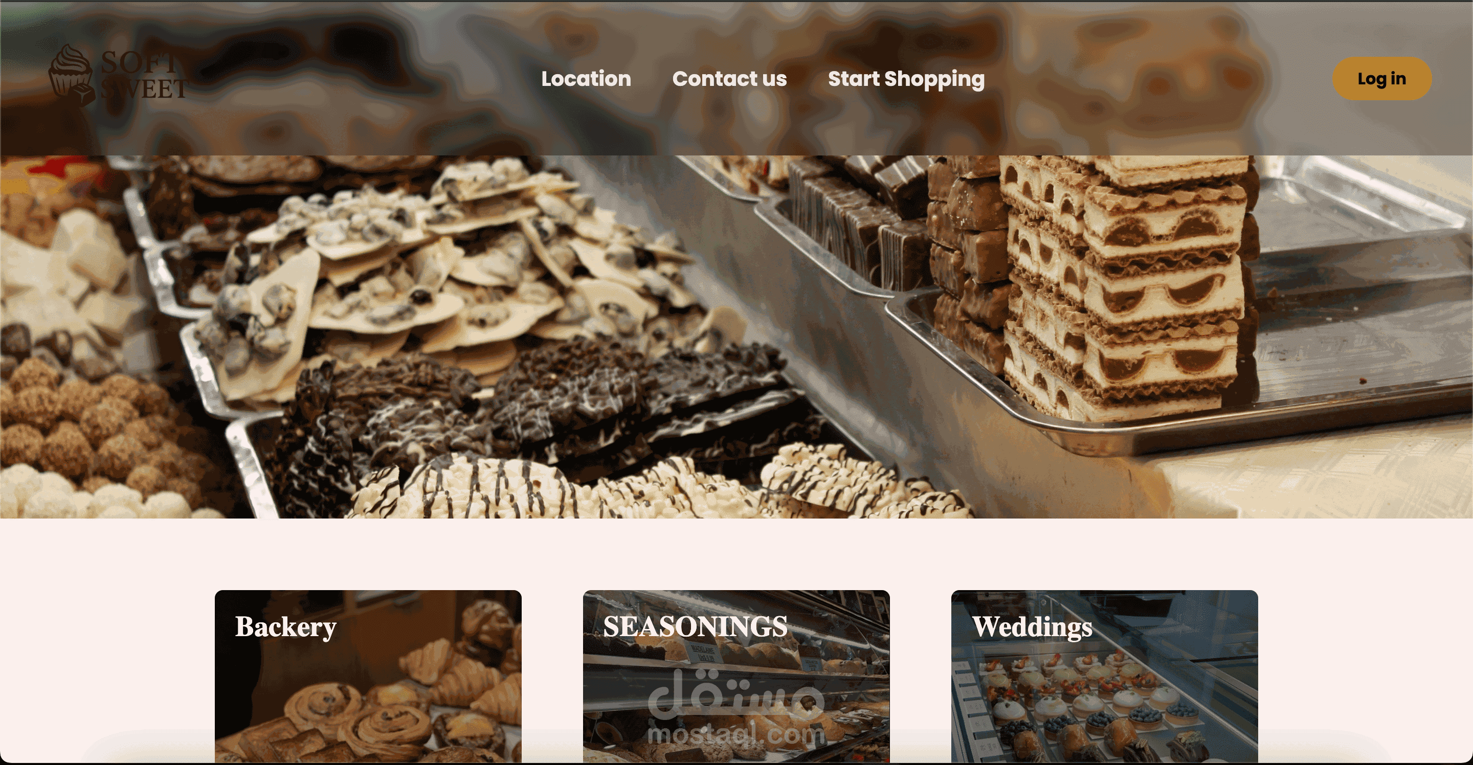 تصميم احترافي لموقع متجر حلويات