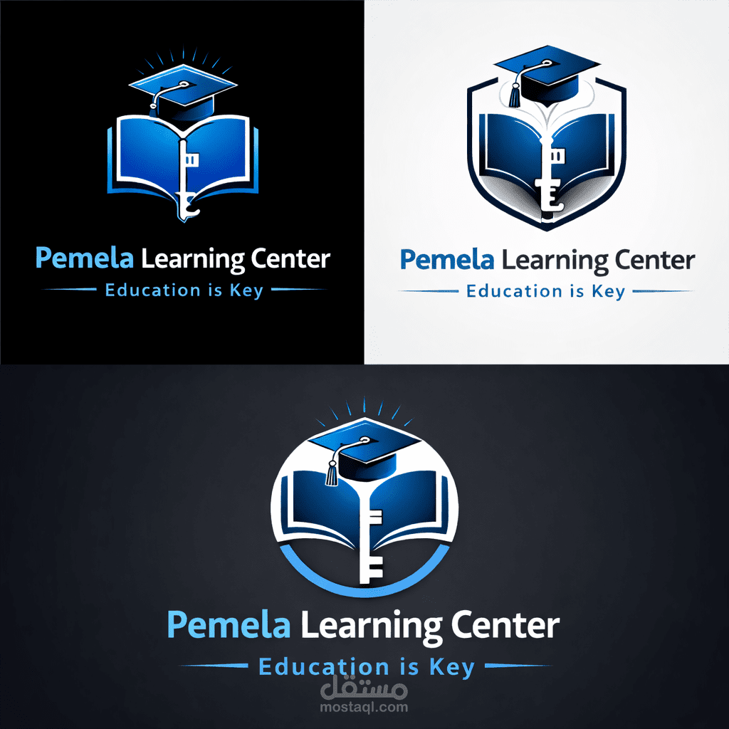 Company Name: Pemela Learning Centre  Company Description: Adult Learning School  Company Slogan: Education is the Key  Company Colors: Blue, Black and White