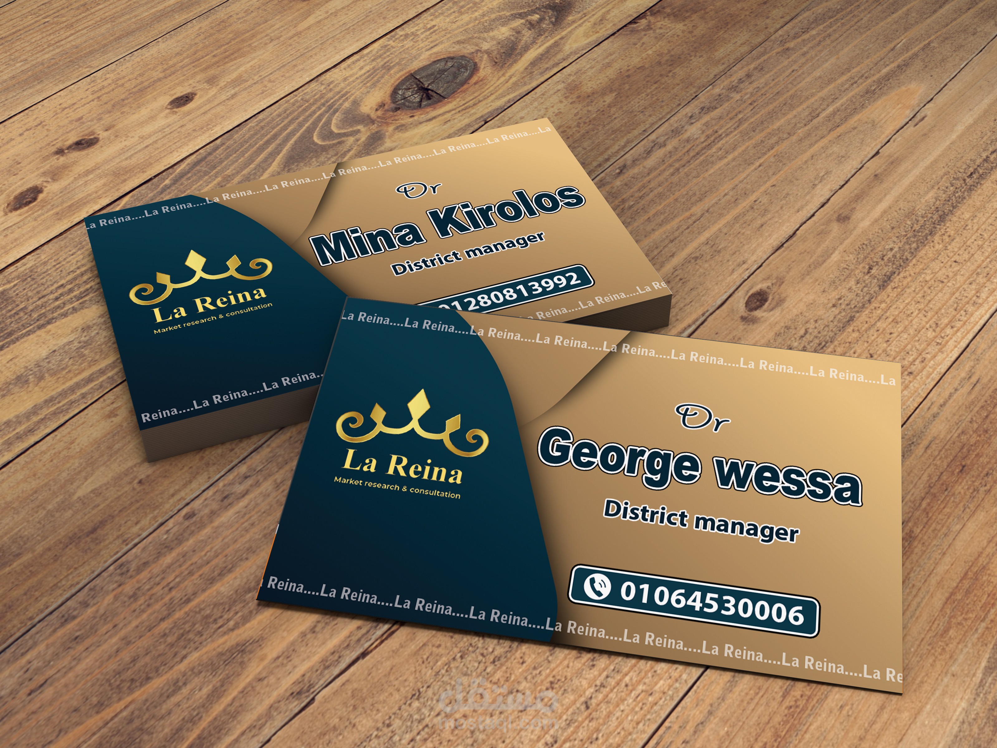 تصميم كارت شخصى شركة لارينا لأبحاث السوق و الإستشارات