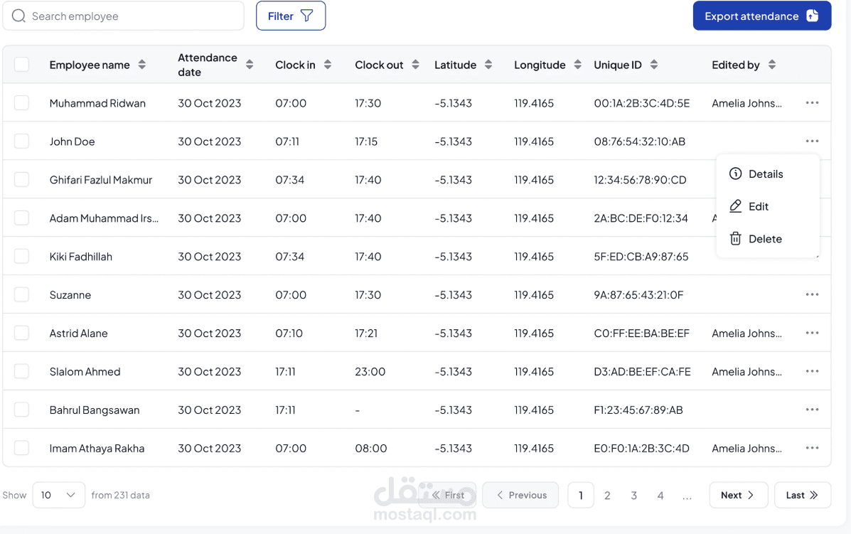 Attendance management system