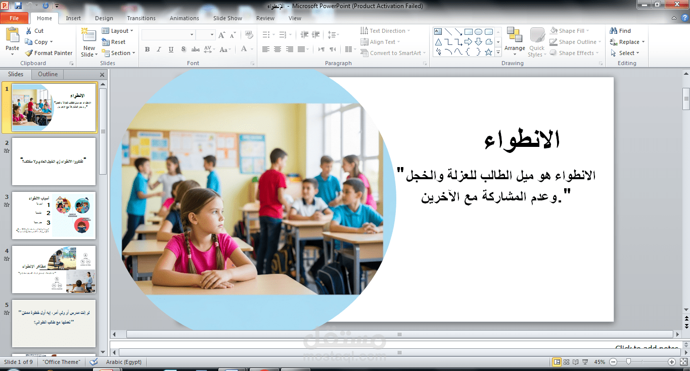 باور بوينت عن الانطواء