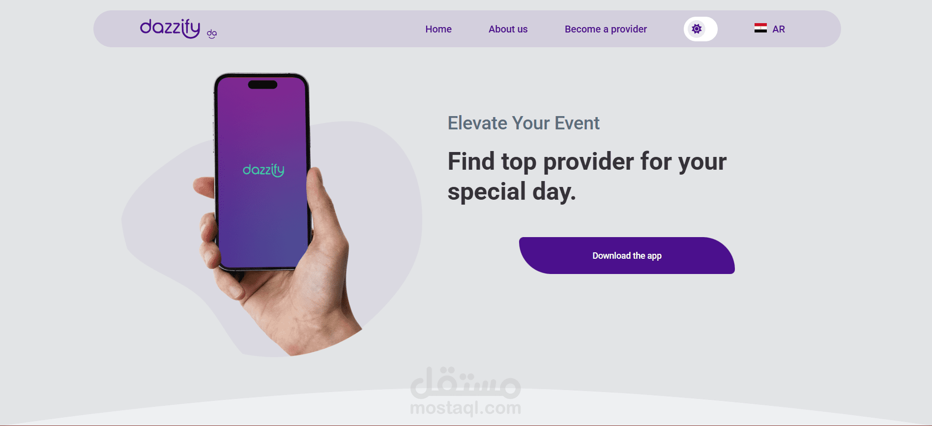 Dazzify Landing page