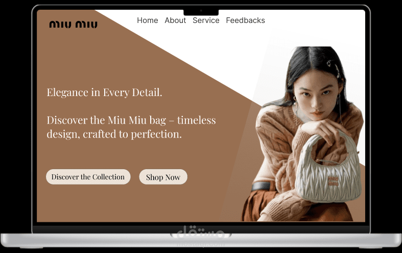 تصميم صفحة هبوط راقية لعلامة تجارية فاخرة UI/UX landing page