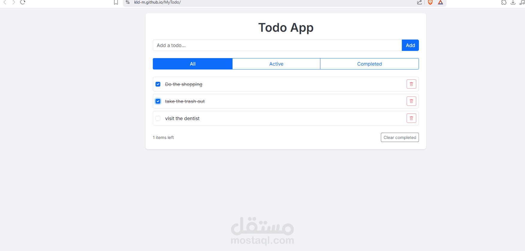 صفحة To do list بسيطة لترتيب المهام
