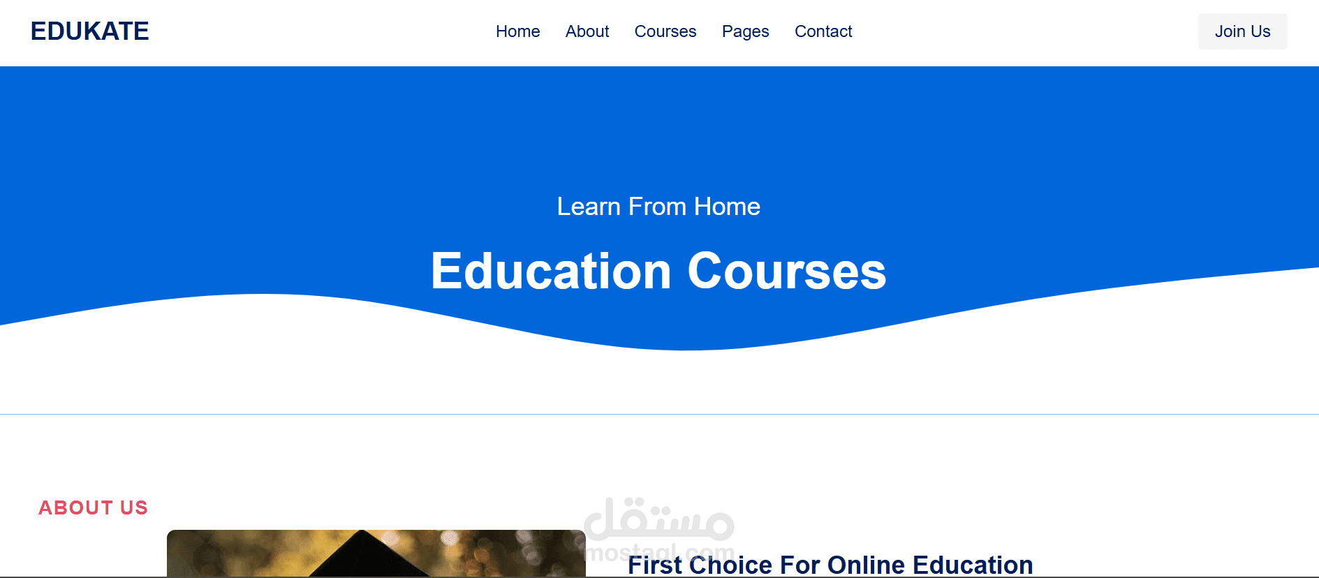 EDUKATE - Modern Online Learning Website Design