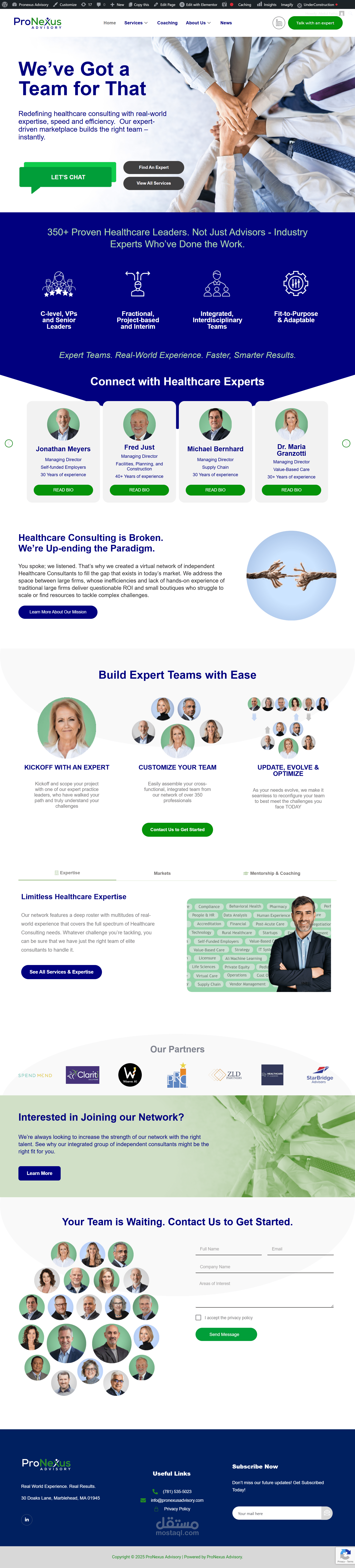 Pronexus Site development (wordpress)