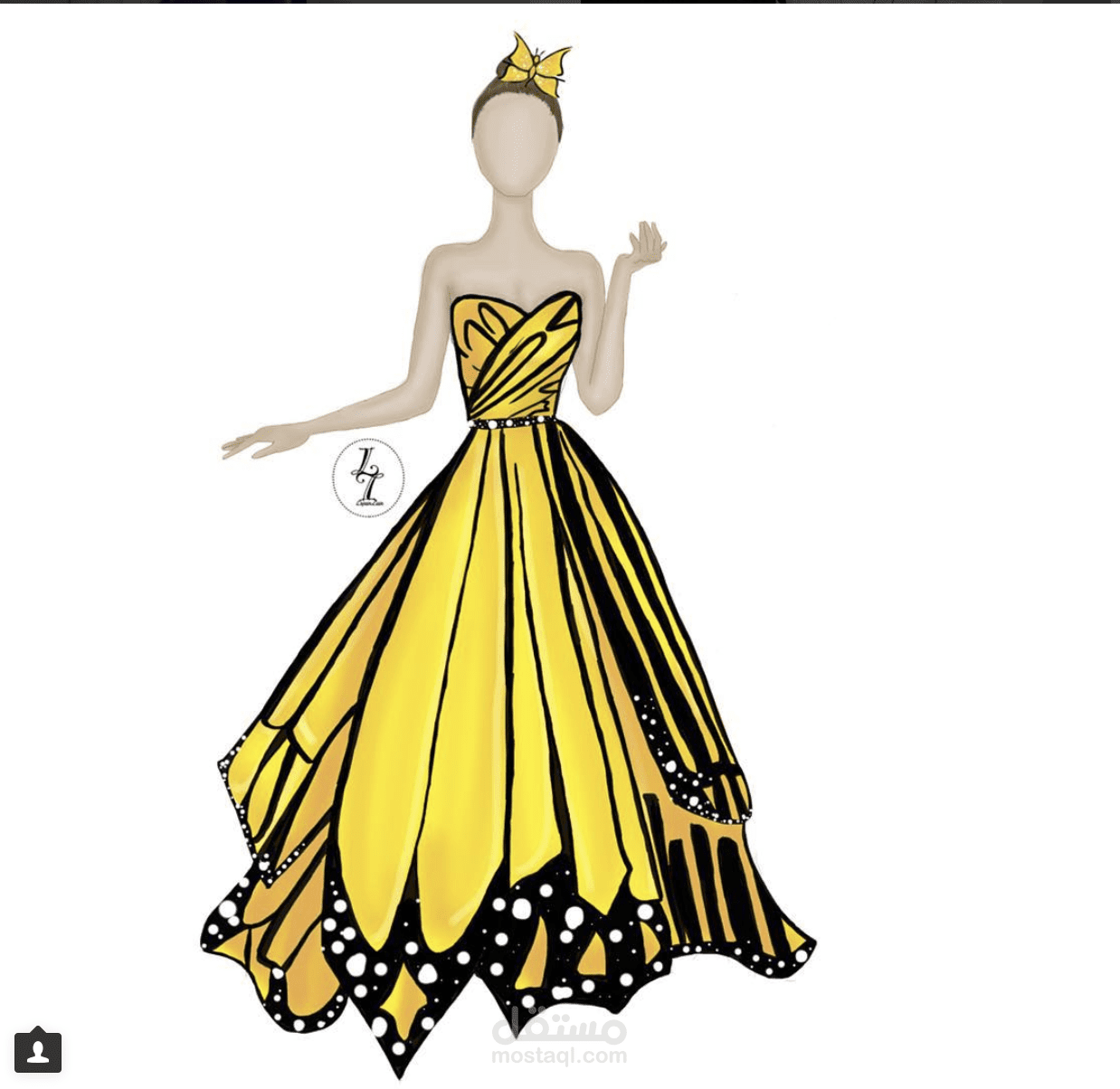 فستان مستوحى من الفراشة