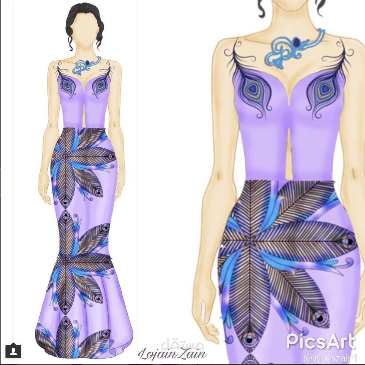 فستان مستوحى من الطاووس