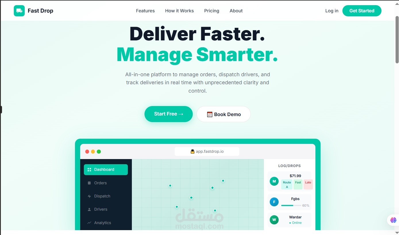 FastDrop — نظام إدارة توصيلات شامل متعدد الأدوار (ASP.NET Core MVC)