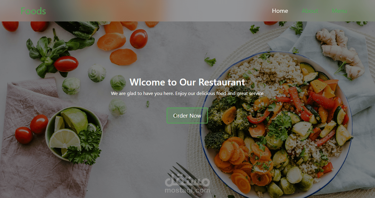 تصميم صفحة هبوط (Landing Page) لمطعم عصري باستخدام HTML وCSS
