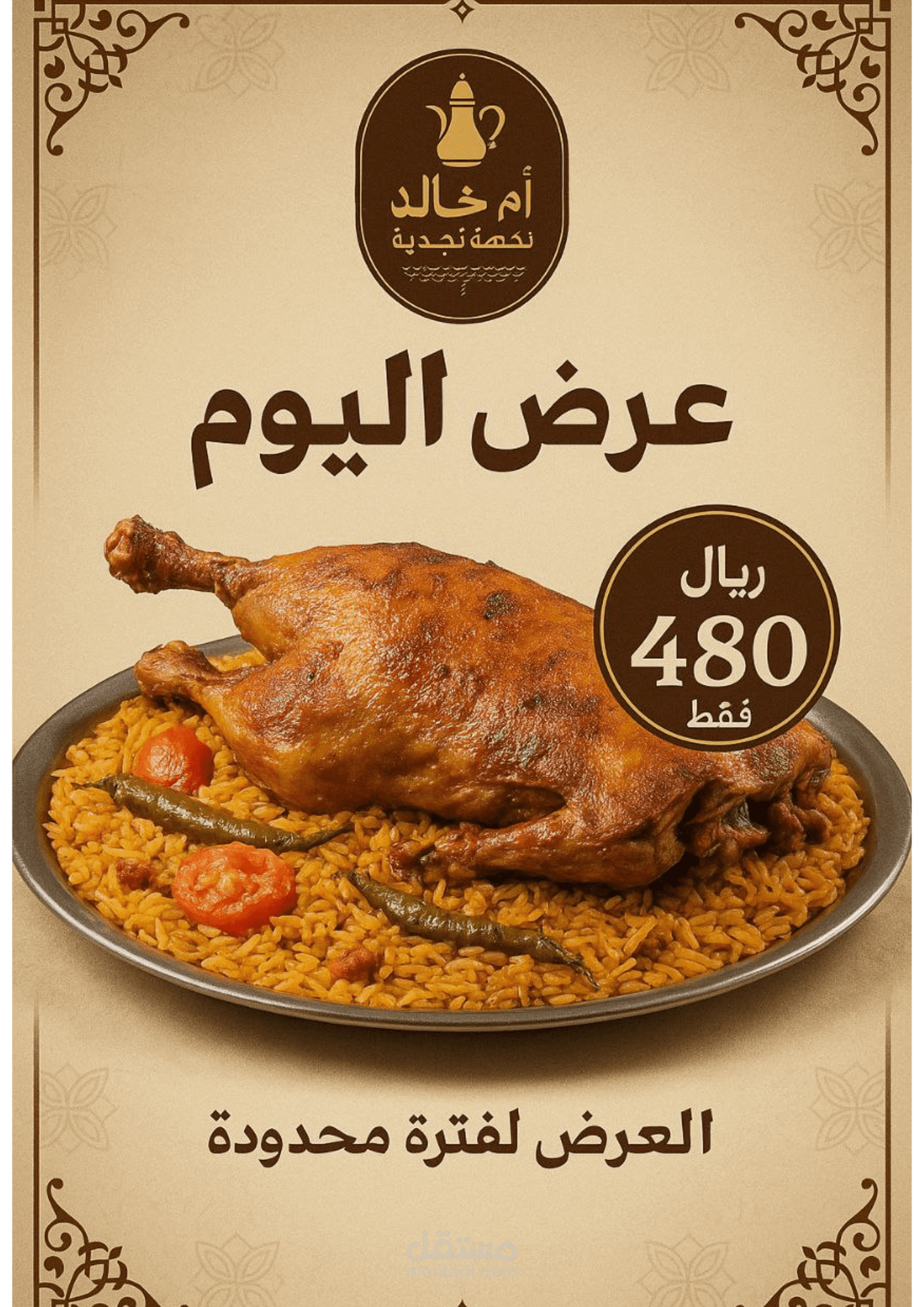 تصميم بوست انستغرام لمطعم شهير