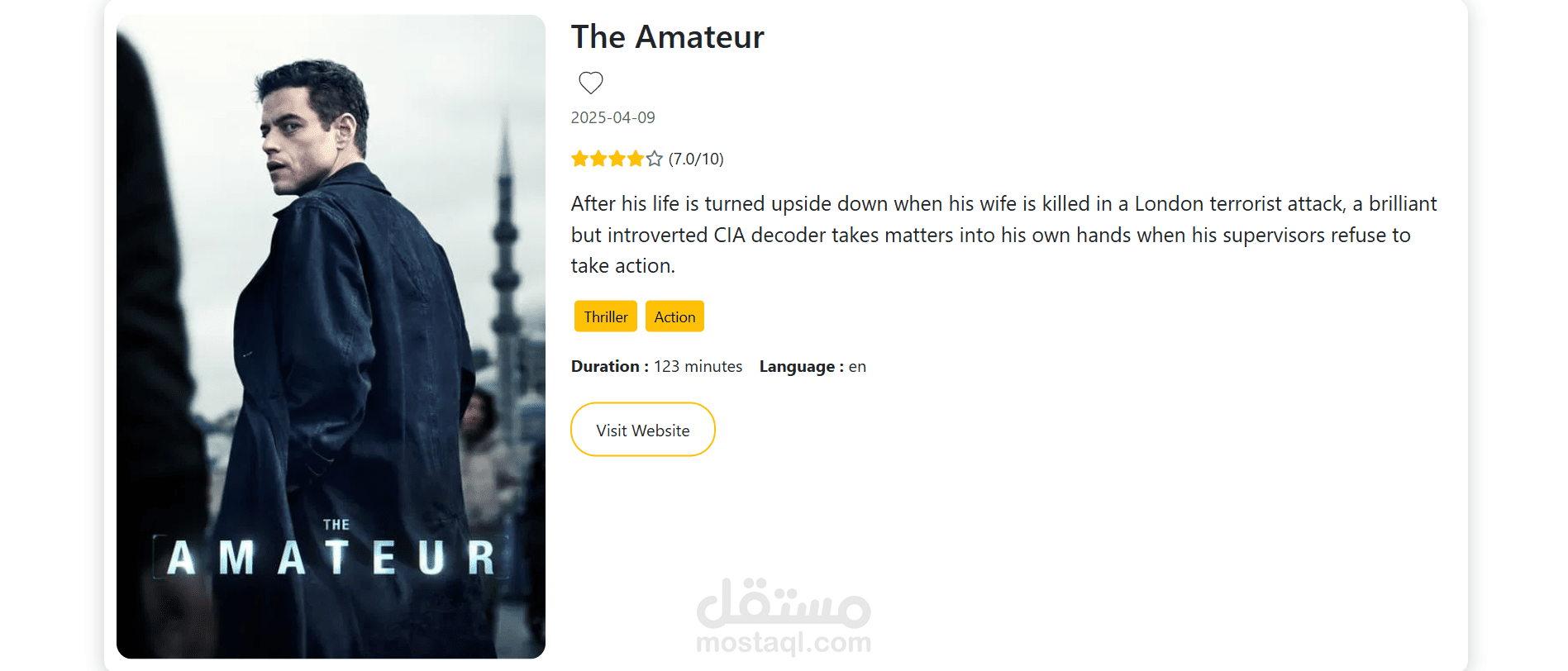 تطوير موقع أفلام متكامل باستخدام Angular