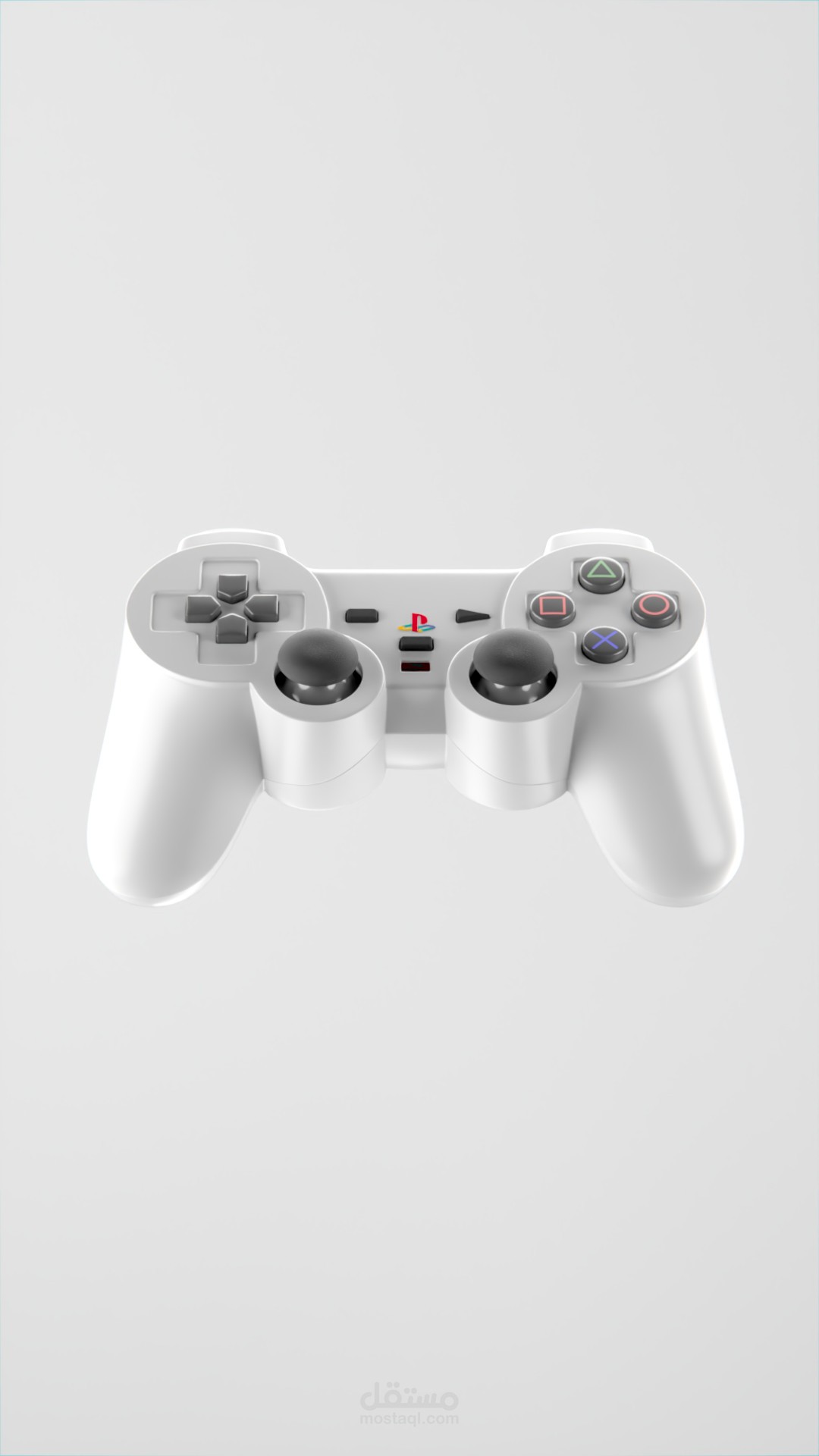 تصميم ثلاثي الأبعاد لذراع تحكم PlayStation 2 | إبراز التفاصيل المعقدة باحترافية