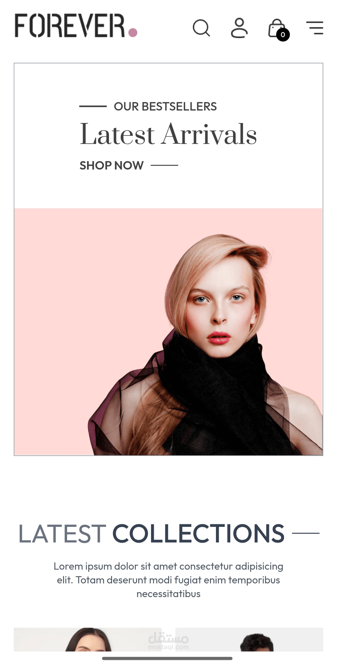 متجر إلكتروني لبيع الملابس | تصميم وتطوير واجهات متجاوبة