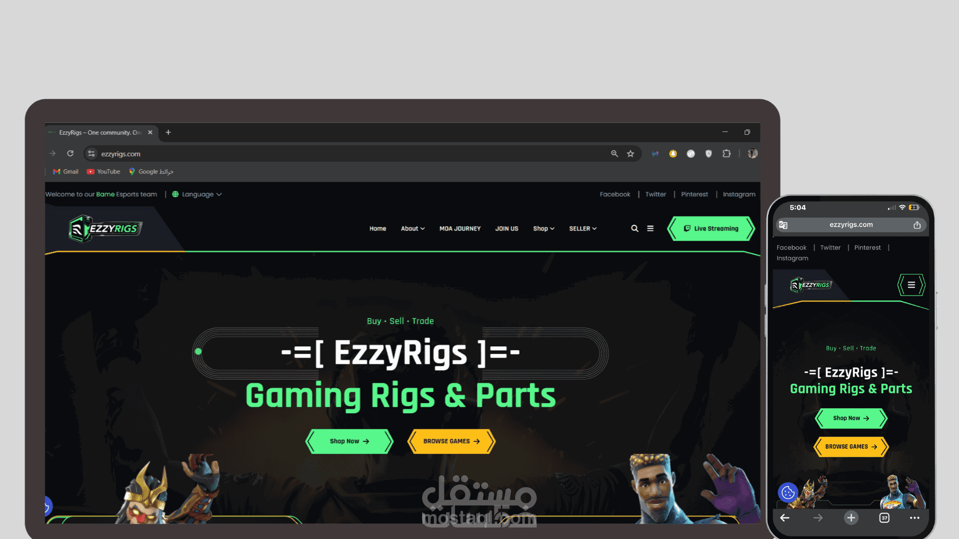 تصميم وتطوير منصة EzzyRigs للماركت بليس – نظام أتمتة مخصص وإدارة سيرفرات VPS