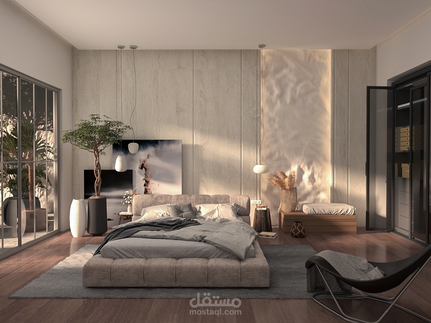 تصميم3d لغرفة موديرن