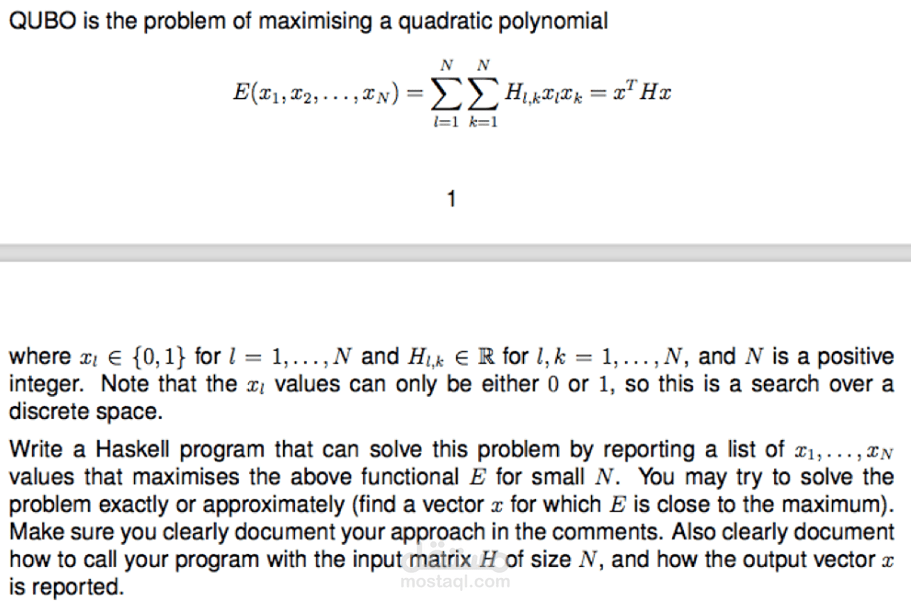 Solving QUBO With Haskell