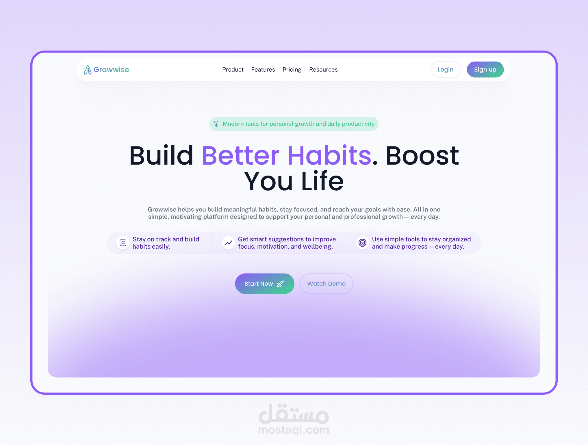 Growwise landing page