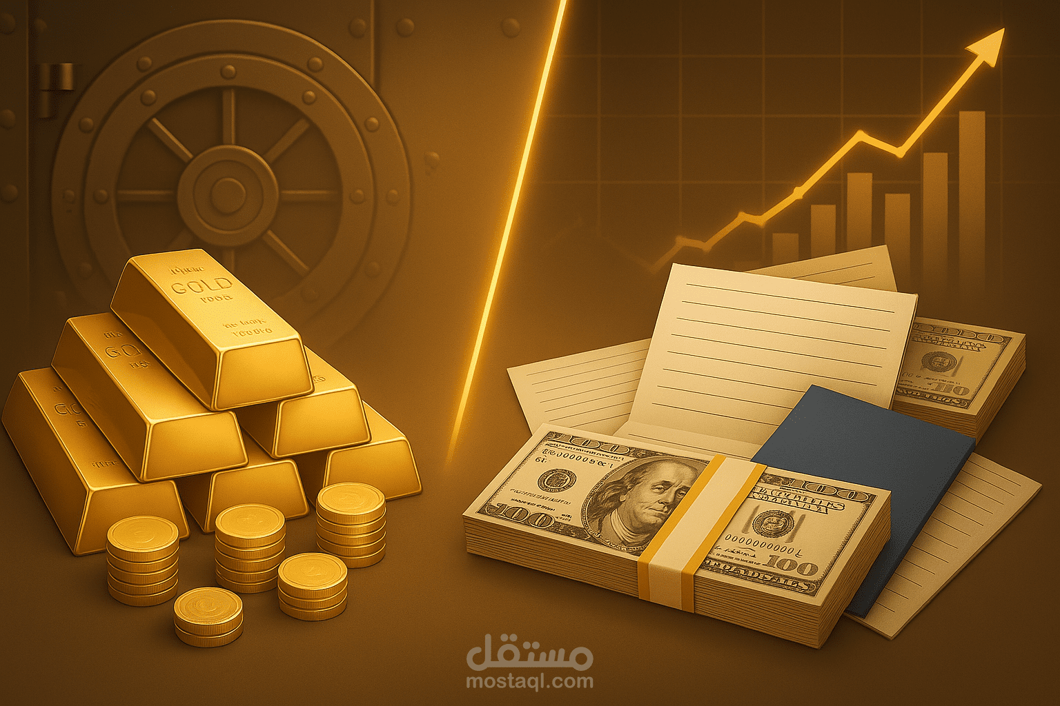 تحليل مبسط ومقارن بين الذهب والودائع البنكية كمجالات للاستثمار