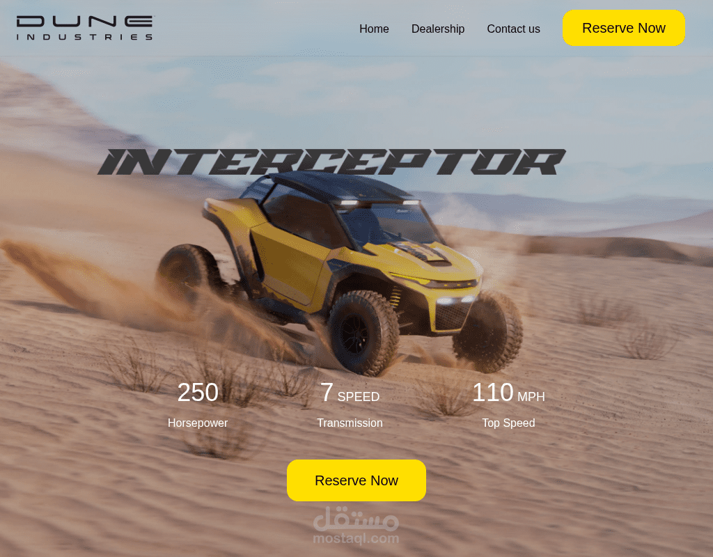 Dune Industries – Fully Customizable UTV Showcase Website