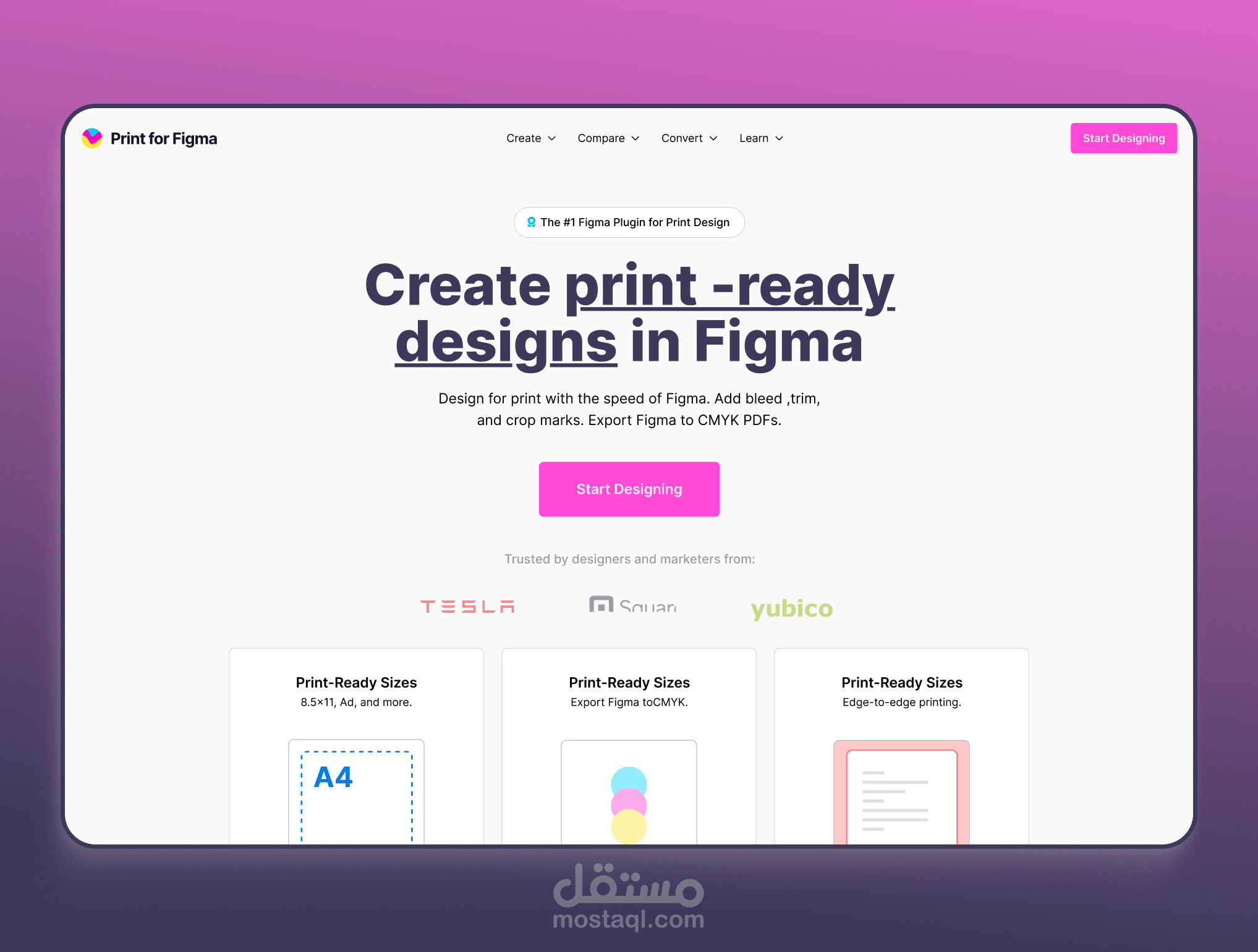 Print For Figma Landing page