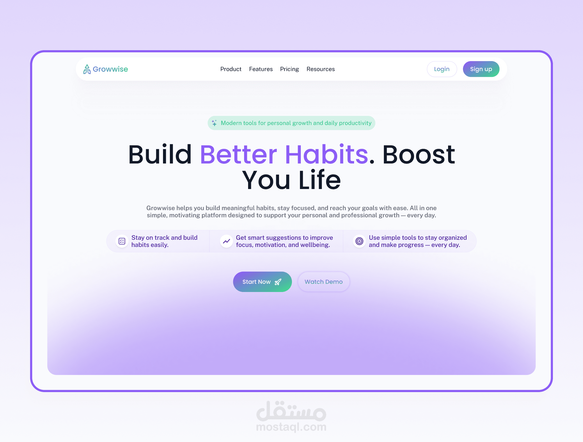 Growwise Landing page